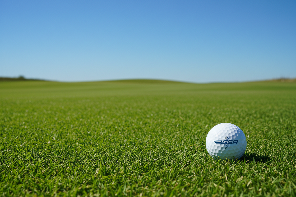 BGSA golf ball on fairway